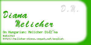 diana melicher business card